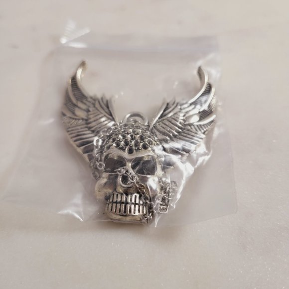 Skull Alloy Bikers Pendant Necklace. - Picture 1 of 3
